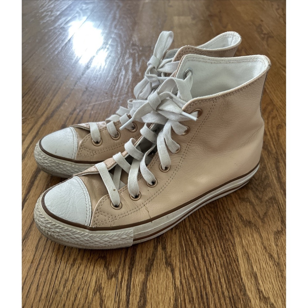 Converse Chuck 70 High Top Pink Nude Leather Sneakers Women's 7.5